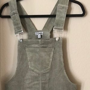 Green Corduroy romper skirt